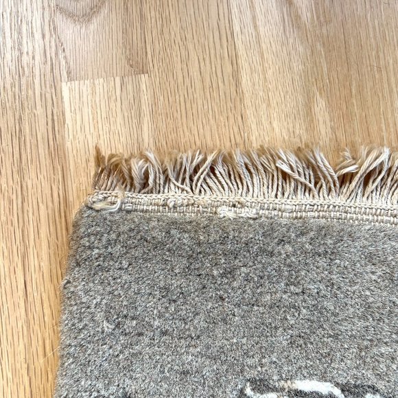 Mid Century Modern Wool Rug Wall Hanging Ox Water Buffalo with a Striped… - Picture 7 of 10